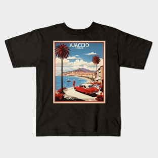 Ajaccio France Vintage Travel Poster Tourism Kids T-Shirt